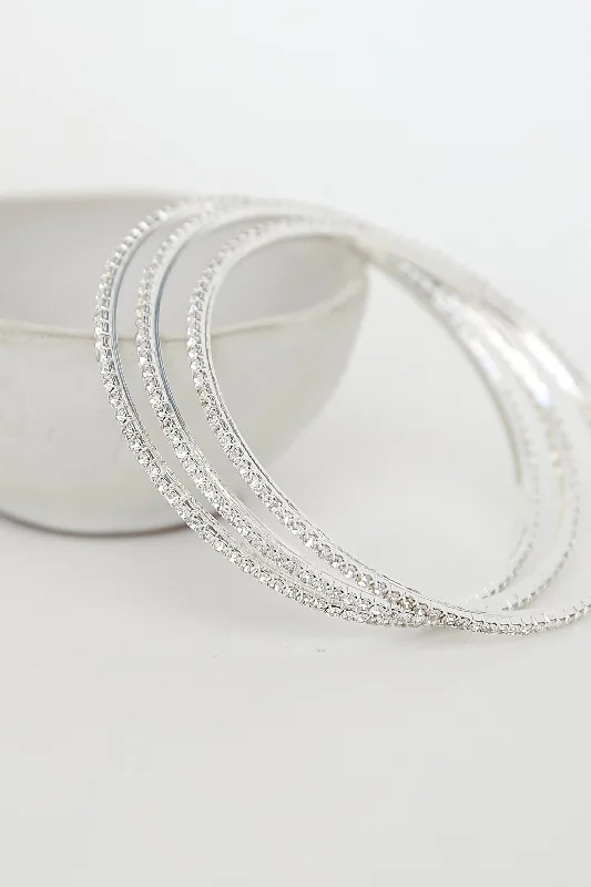 Chic, Trendy, And Affordable Jewelry Sale FINAL SALE - Kayla Silver Rhinestone Bracelet Set Chic, Trendy, And Affordable Jewelry Sale FINAL SALE - Kayla Silver Rhinestone Bracelet Set