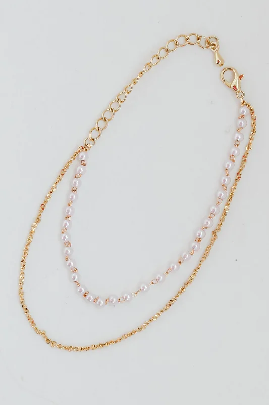 Premium Diamond Jewelry At Once-In-A-Lifetime Discounts Kelsey Gold Pearl Layered Chain Bracelet Premium Diamond Jewelry At Once-In-A-Lifetime Discounts Kelsey Gold Pearl Layered Chain Bracelet