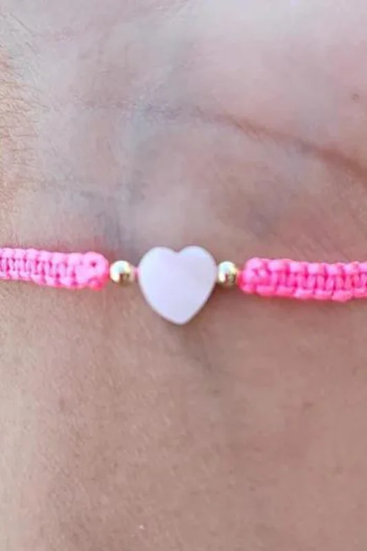Make Every Moment Shine – Jewelry Discounts Available Kids - Heart - Mother of Pearl Citron Bracelets - Neon Pink Make Every Moment Shine – Jewelry Discounts Available Kids - Heart - Mother of Pearl Citron Bracelets - Neon Pink