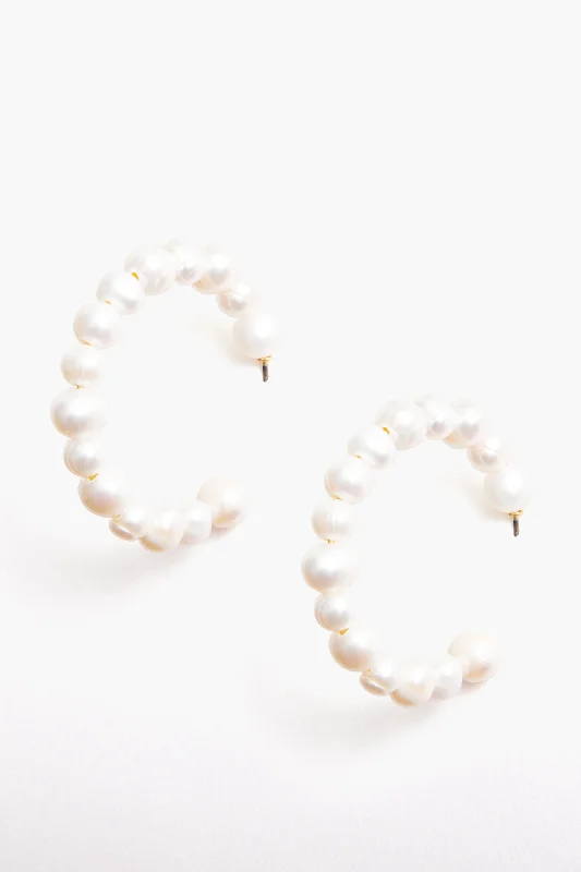 Grab Your Favorite Jewelry At The Lowest Prices Large Pearl Hoop Earrings