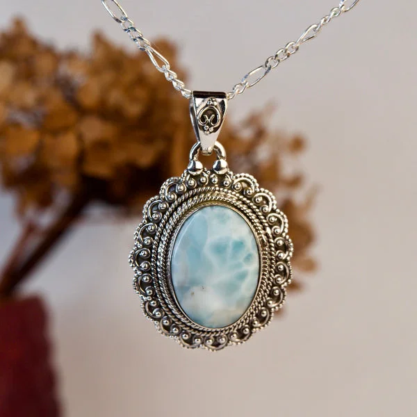 Modern Statement Jewelry For Bold Styling Larimar Edelsteen Hanger 925 zilver