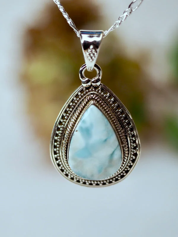 Fashion-Forward Geometric Jewelry For Contemporary Style Larimar Edelsteen Hanger 925 zilver