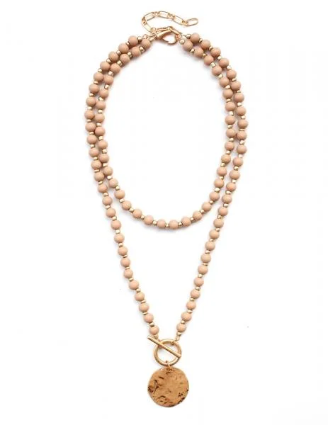 Chic And Stylish Jewelry At Discounted Prices Layered Bead + Disc Necklace