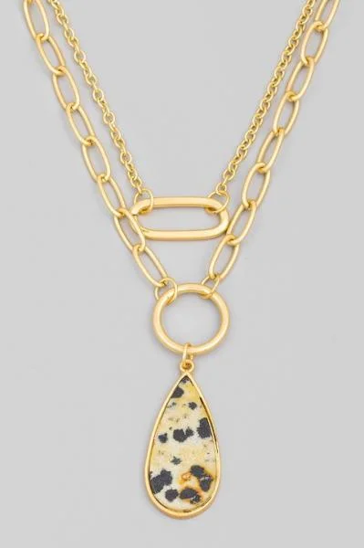 The Ultimate Jewelry Sale – Exclusive Styles At Great Prices Layered Dalmatian Teardrop Necklace