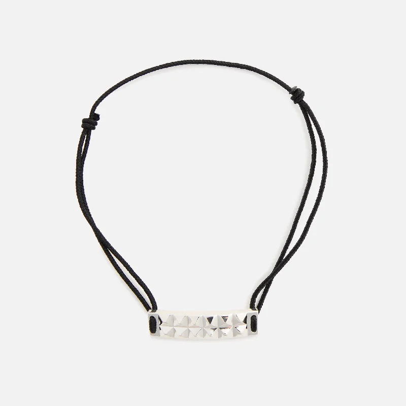 Adjustable Charm Bracelets For A Perfect Fit Le Gramme 5 Grammes Pyramid Cord Polished - Black / Silver Adjustable Charm Bracelets For A Perfect Fit Le Gramme 5 Grammes Pyramid Cord Polished - Black / Silver