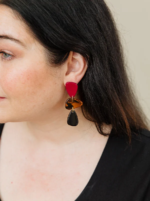 Your Perfect Accessory At The Perfect Price Louisa Resin Earrings - Mulberry
