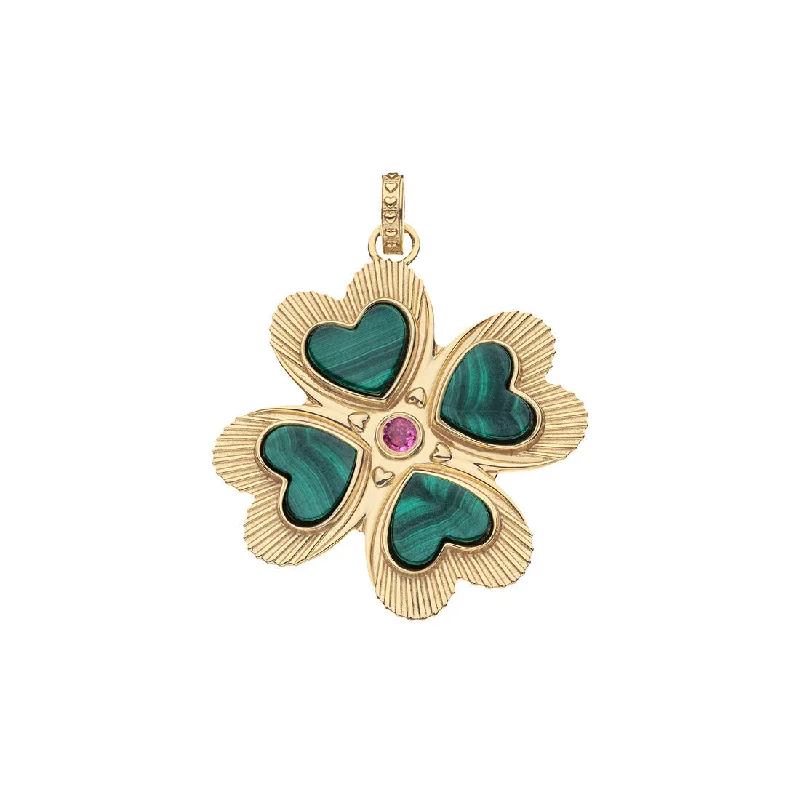 Huge Savings On Premium Jewelry Styles LUCKY in Love Clover Pendant with Malachite Huge Savings On Premium Jewelry Styles LUCKY in Love Clover Pendant with Malachite