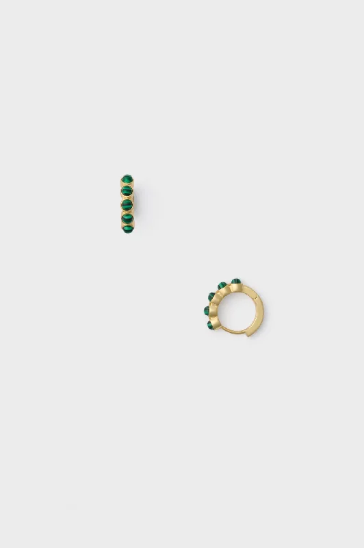 Exclusive Online Jewelry Sale – Don't Wait Malachite Huggie Hoop Earrings