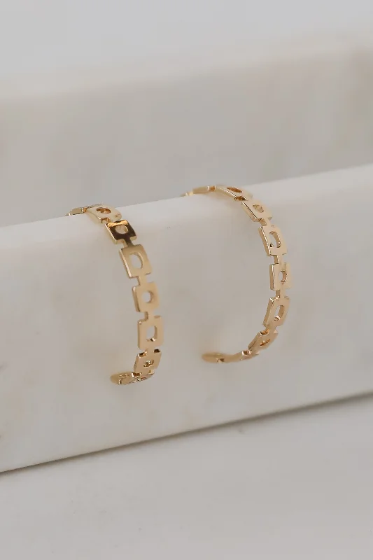 Mary Gold Chainlink Hoop Earrings