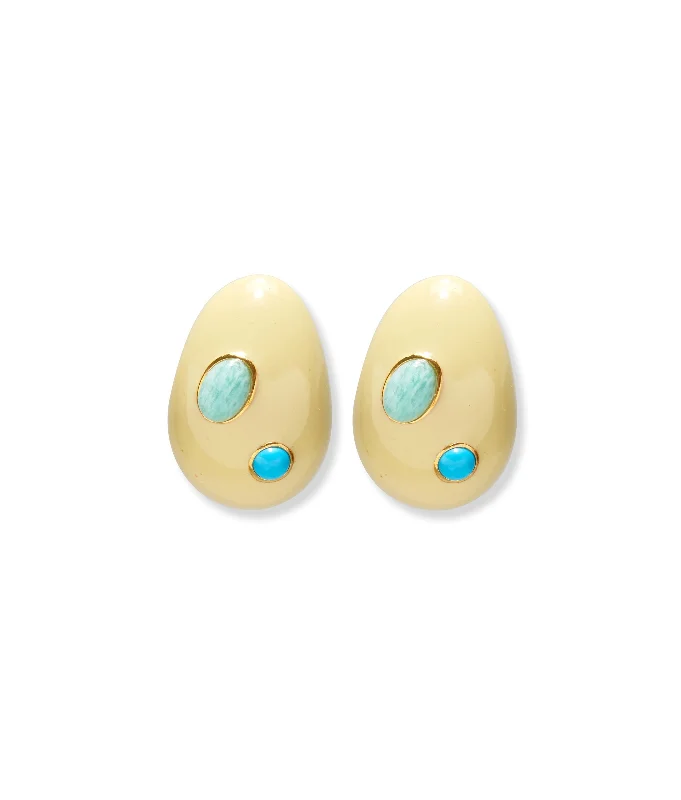 Premium Jewelry Now Available At Special Discounts Mini Arp Earrings in Studded Cream Premium Jewelry Now Available At Special Discounts Mini Arp Earrings in Studded Cream