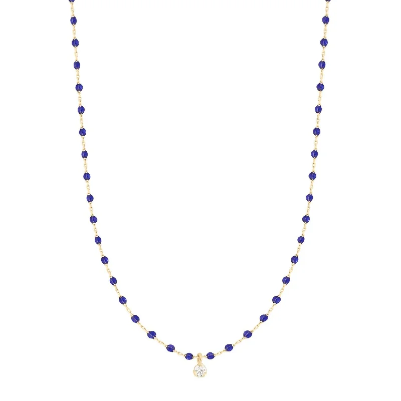 Make Your Outfit Shine With Discounted Jewelry 15.7" Mini Gigi Diamond Necklace - Lapis + Yellow Gold