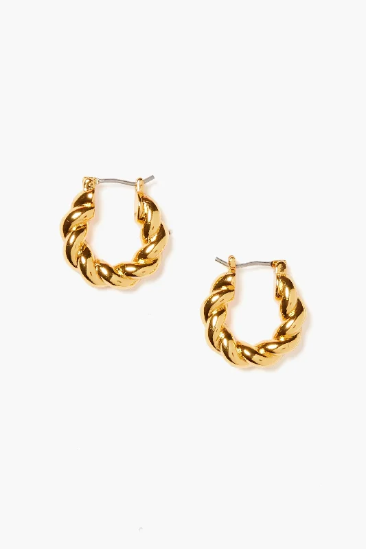 Unmissable Jewelry Clearance – Final Reductions Mini Twisted Gold Hoop Earrings