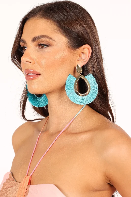Timeless Elegance At Unbelievable Discounts Minnie Tassel Earrings - Teal