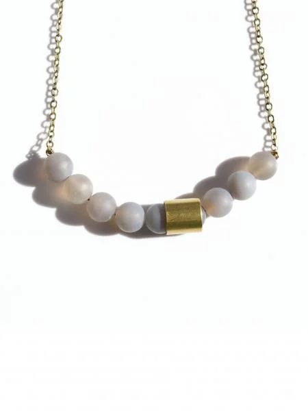 Affordable Glamour – Must-Have Jewelry At Special Rates Movement Necklace - Grey Agate