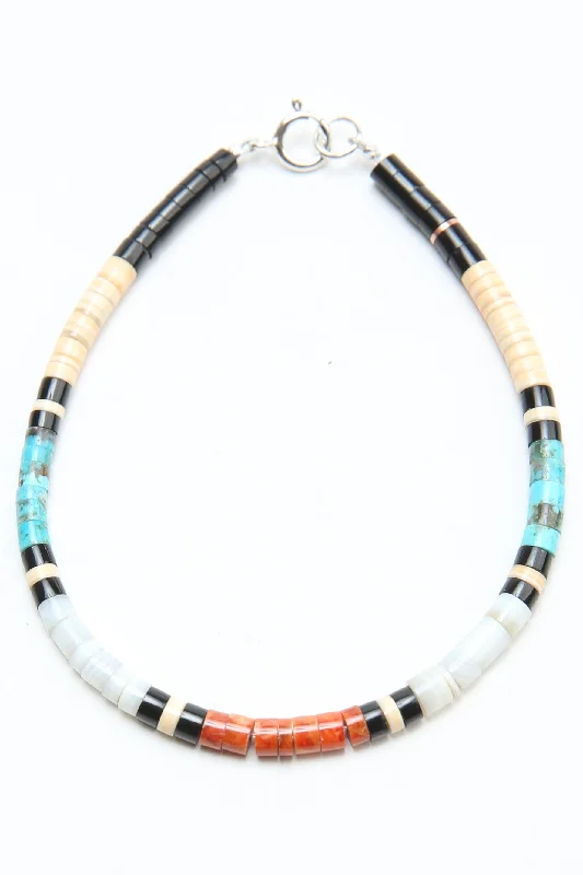 Affordable Gold-Plated Jewelry For Modern Fashion Multicolor Heishi Bracelet by Gerard & Mary Calabaza - White Clam Shell - Indonesia Affordable Gold-Plated Jewelry For Modern Fashion Multicolor Heishi Bracelet by Gerard & Mary Calabaza - White Clam Shell - Indonesia