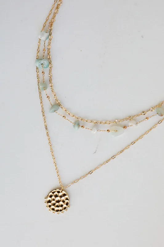 Nina Gold Stone Layered Necklace