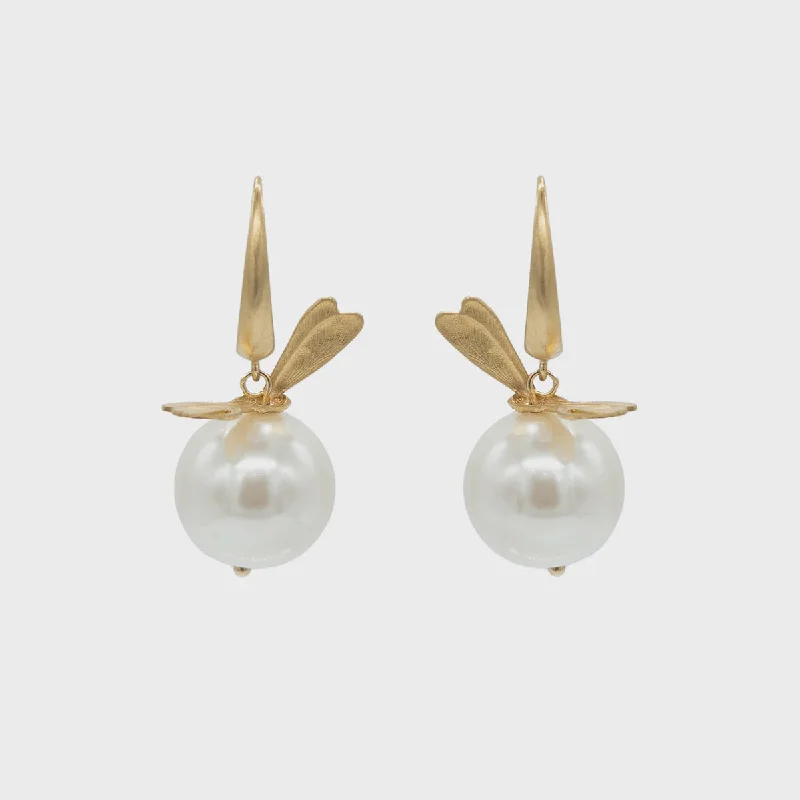 Affordable Luxury Jewelry For Every Occasion NTA Bronze Dragonfly Large Pearl Hook Earrings Affordable Luxury Jewelry For Every Occasion NTA Bronze Dragonfly Large Pearl Hook Earrings