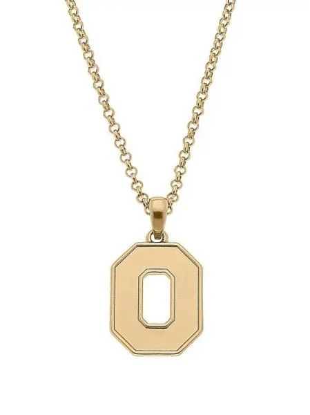 Trendy Minimalist Jewelry For Everyday Wear Ohio State 24K Gold Plated Necklace