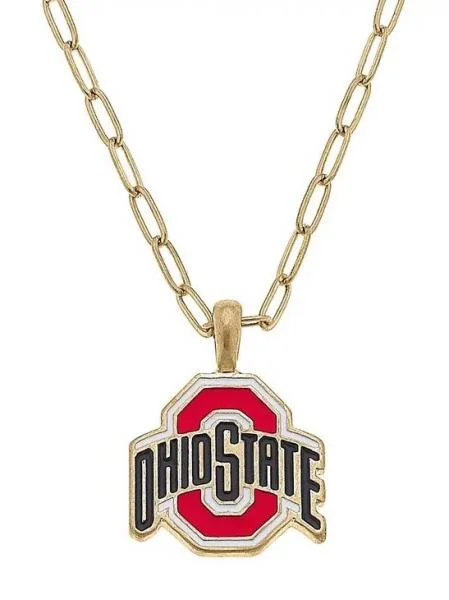 Customized Silver Jewelry For Unique Style Ohio State Enamel Pendant Necklace