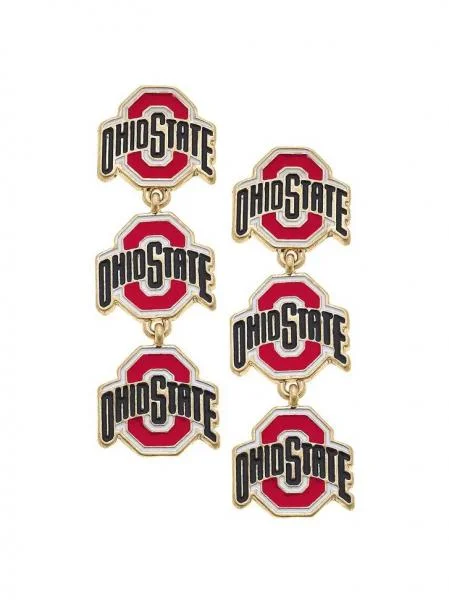 Shop Dazzling Jewelry At The Best Prices Ohio State Triple Drop Earrings