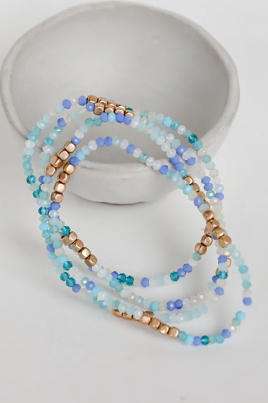 Exclusive Jewelry Sale – Grab Timeless Pieces Now FINAL SALE - Olivia Blue Beaded Bracelet Set