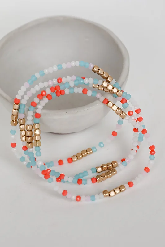 Limited-Time Offer On Elegant Jewelry Pieces FINAL SALE - Olivia Coral Beaded Bracelet Set