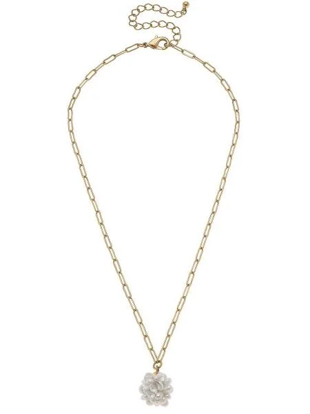 Dainty Floral Jewelry For Feminine Elegance Pearl Cluster Necklace