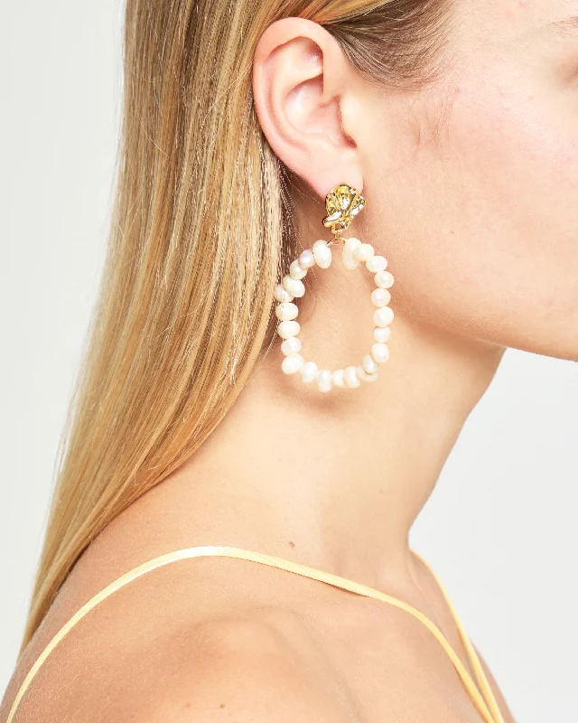 Shop High-Quality Jewelry At Jaw-Dropping Discounts Pearl Drop Hoop Earrings