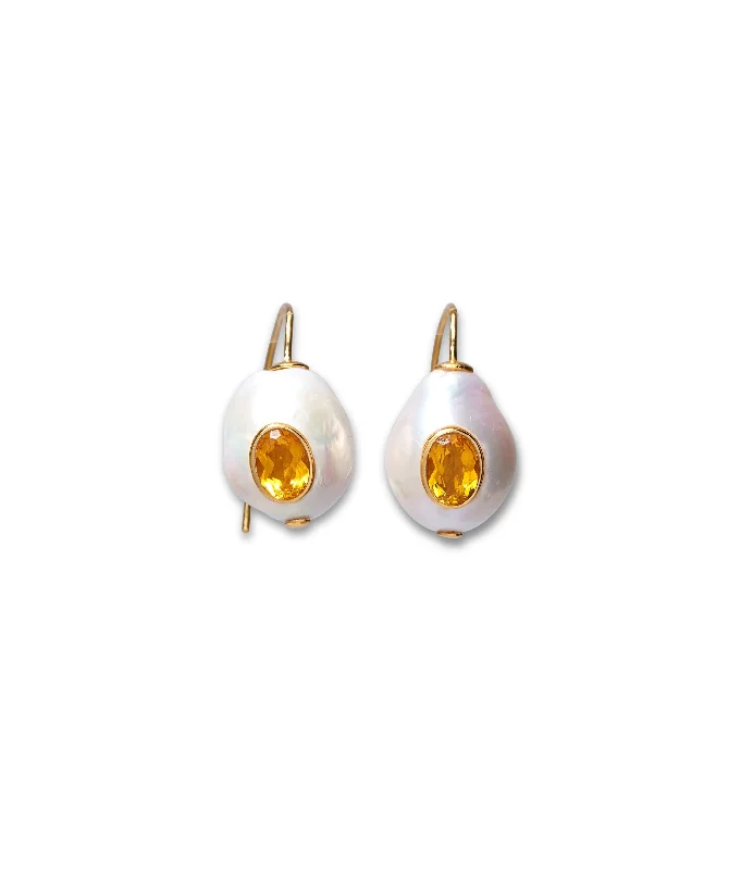 Limited-Time Jewelry Discounts – Shine Without The Splurge Pearl Pablo Earrings in Citrine