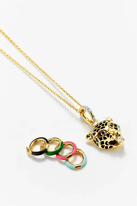 Huge Markdowns On Premium Jewelry Styles Pendentif Léopard + 5 Belieres - Or Jaune