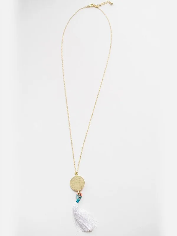 Shine Bright With Our Special Jewelry Promotions Petite Tassel Necklace - White