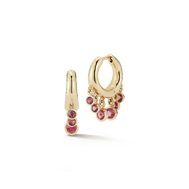 Affordable Glamour – Premium Jewelry For Less Pink Tourmaline Dangle Huggie