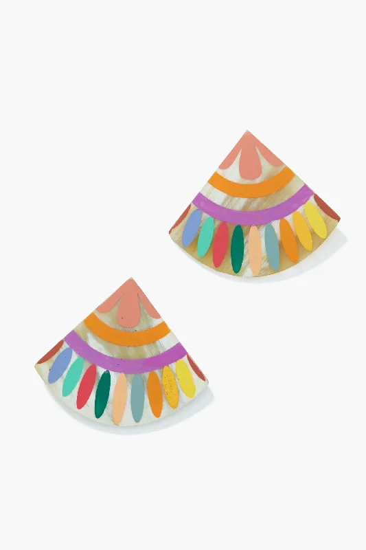 Rainbow Tile Stud Earrings