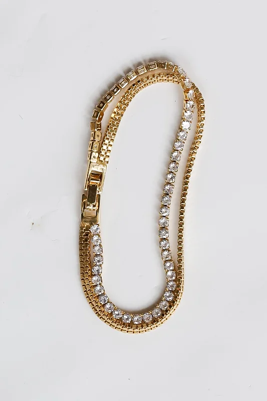 Breathtaking Jewelry, Breathtaking Prices FINAL SALE - Remi Gold Rhinestone Layered Chain Bracelet Breathtaking Jewelry, Breathtaking Prices FINAL SALE - Remi Gold Rhinestone Layered Chain Bracelet