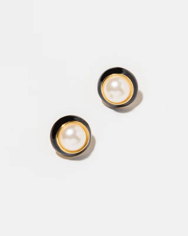 Buy More, Save More On Stunning Jewelry Pieces Round Pearl Enamel Stud Earrings