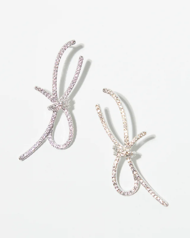 Shop Dazzling Jewelry At The Best Prices Silver Bow Earrings