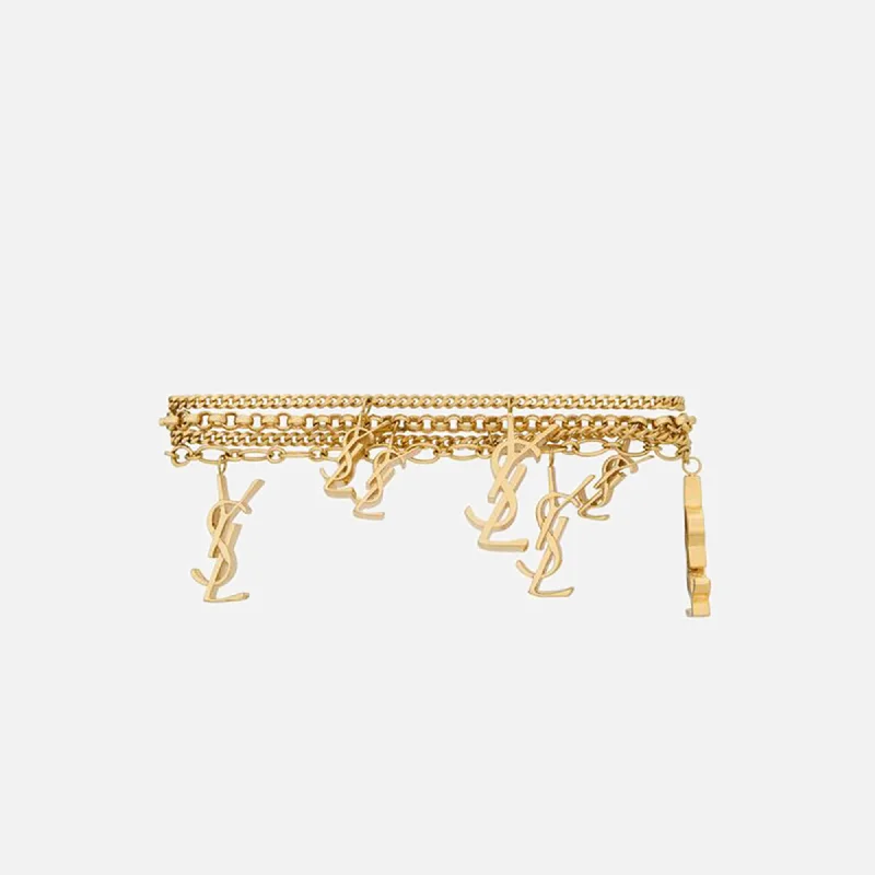 Fashion-Forward Jewelry At Incredible Prices Saint Laurent YSL Charm Braclet - Gold Fashion-Forward Jewelry At Incredible Prices Saint Laurent YSL Charm Braclet - Gold