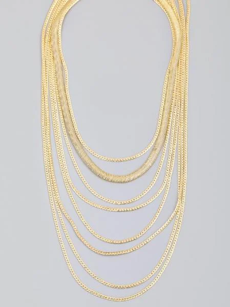 Unique Jewelry Designs Now At Discounted Rates Snake Chain Necklace - 8 Layer