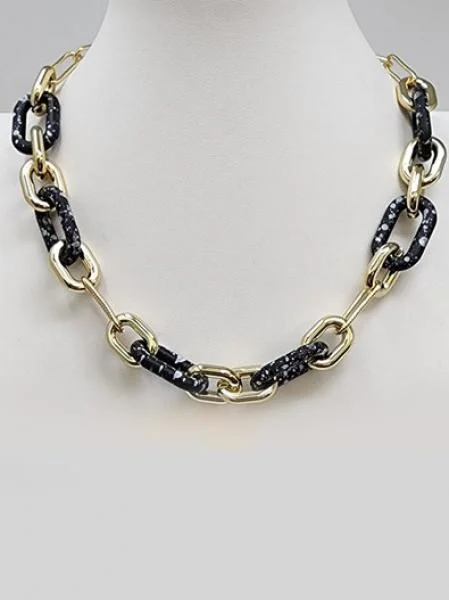 Exclusive Jewelry Discounts – Shop Now For Savings Splatter Coated Chain Necklace - Blk