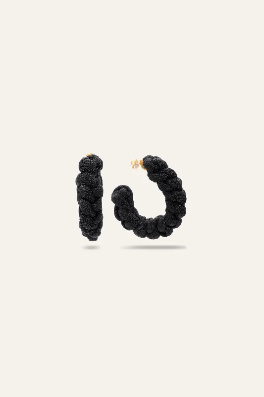 Handmade Pearl Jewelry For Timeless Elegance Sueño Nautico Hoops in Black