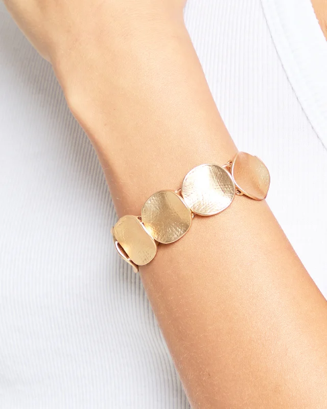 Luxury Jewelry Now At Special Promotional Rates Textured Disk Linked Bracelet
