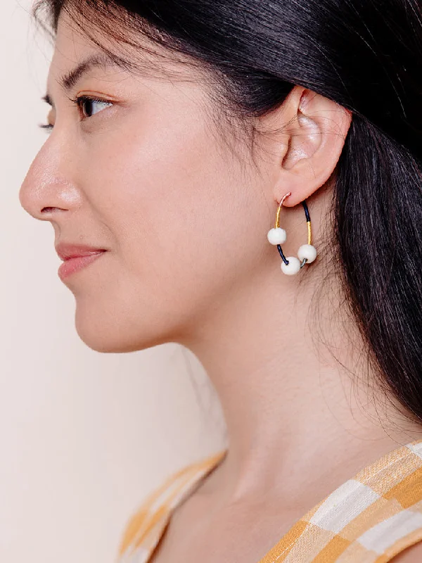 Modern Statement Jewelry For Bold Styling Threaded Hoop Earrings - Multi