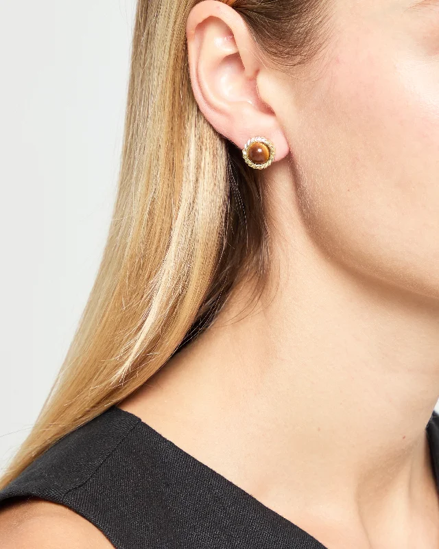 Timeless Elegance, Temporary Discounts – Act Fast Tiger's Eye Stud Earrings