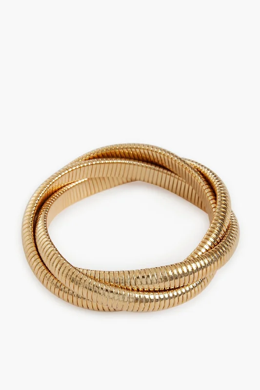 Exclusive Online Discounts On Stylish Jewelry Triple Twisted Gold Cobra Bracelet