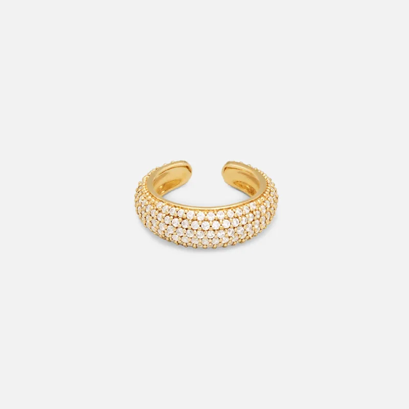 Exclusive Jewelry Sale – Sparkle For Less Tom Wood Thick Zirconia Ear Cuff - Gold