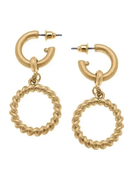 Special Deals On Handcrafted And Designer Jewelry Twisted Metal Drop Hoop Earrings