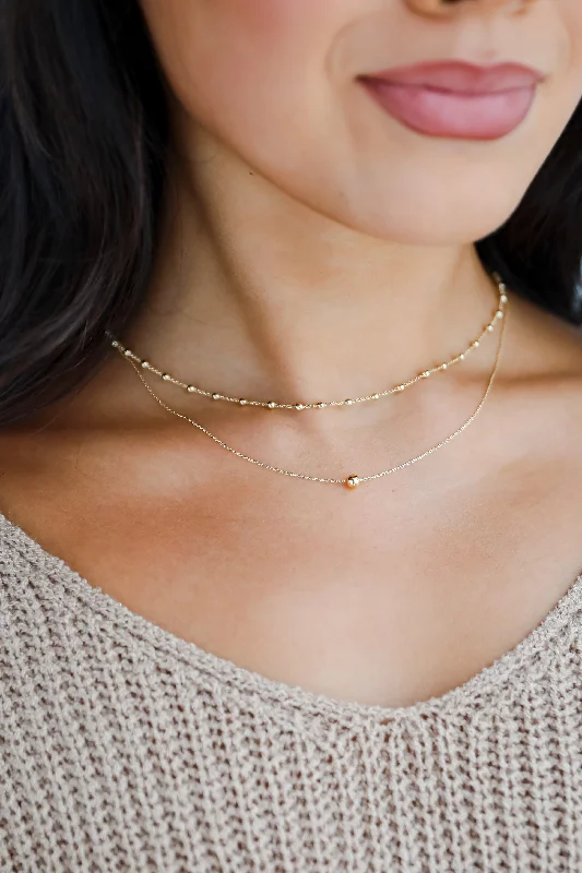 Grab Your Favorite Jewelry At The Lowest Prices Vanessa Gold Ball Chain Layered Necklace Grab Your Favorite Jewelry At The Lowest Prices Vanessa Gold Ball Chain Layered Necklace