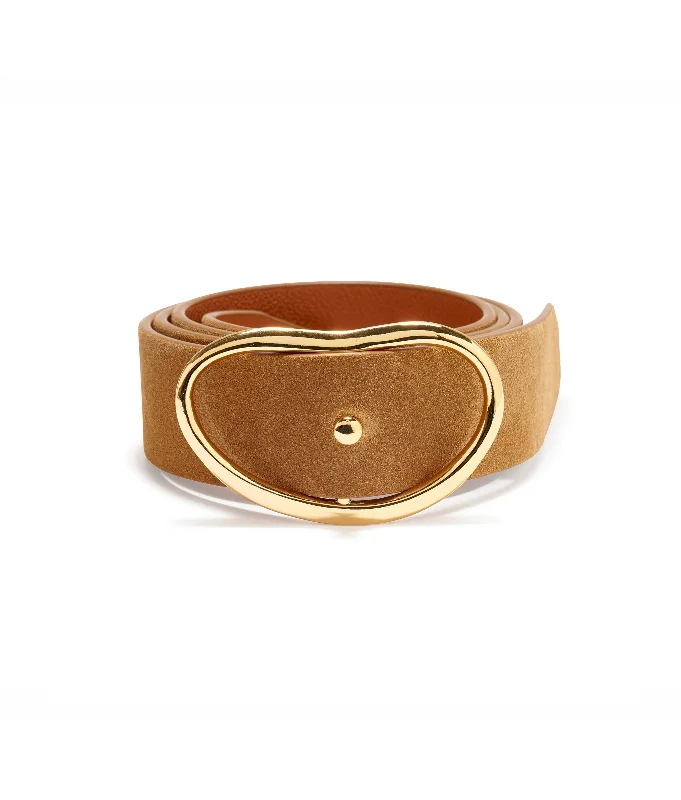 Versatile Layering Jewelry For Effortless Chic Wide Georgia Belt in Camel Suede