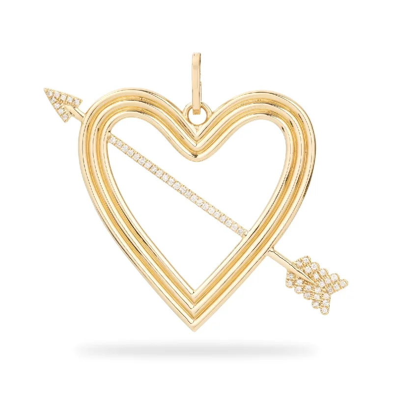 Flash Sale On Elegant Jewelry – Don't Miss Out XL Pavé Heart + Arrow Hinged Charm
