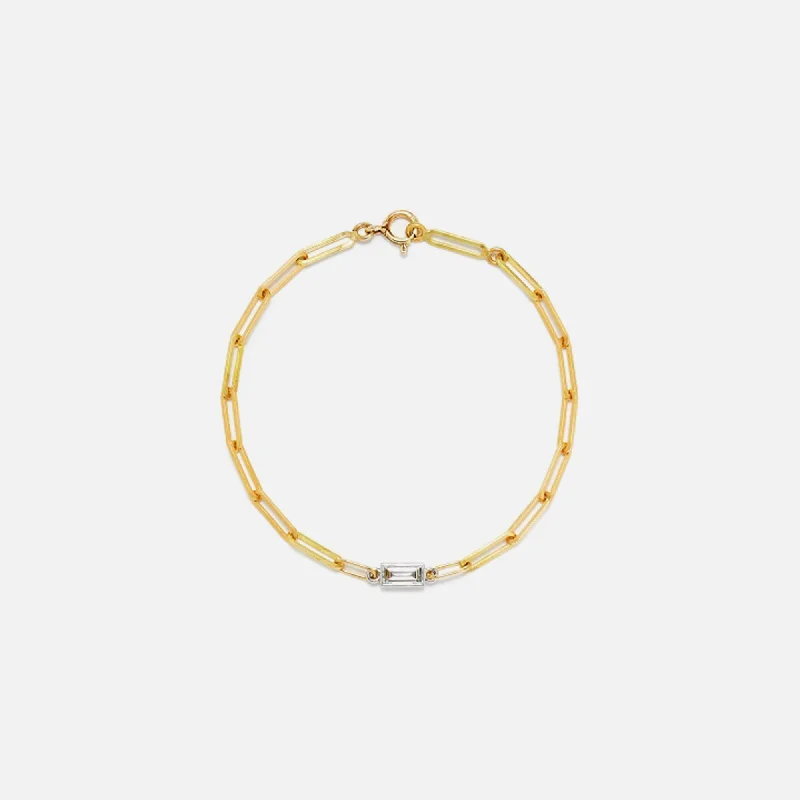 Trending Jewelry Styles Now At Limited-Time Discounts Yvonne Leon Bracelet GM 1 Baguettes Clos Diamant Large Link - Yellow